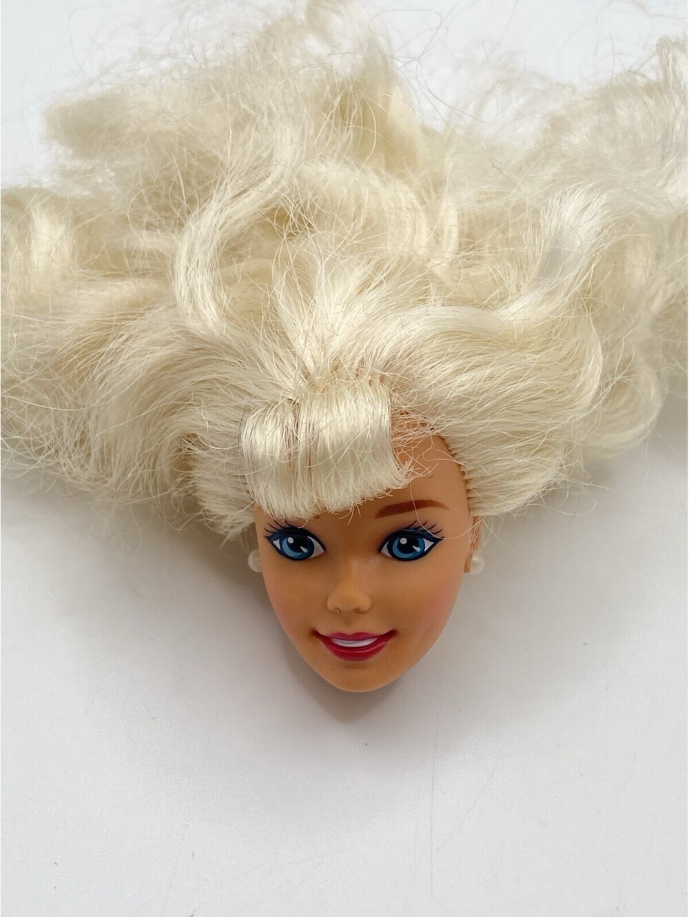 Vintage Barbie Head- 1966 Wedding Day Barbie Wavy Blonde Hair Pearl Earrings B16